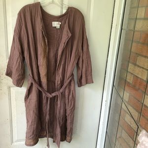 Anthropologie Brown Cardigan with Gold Accents